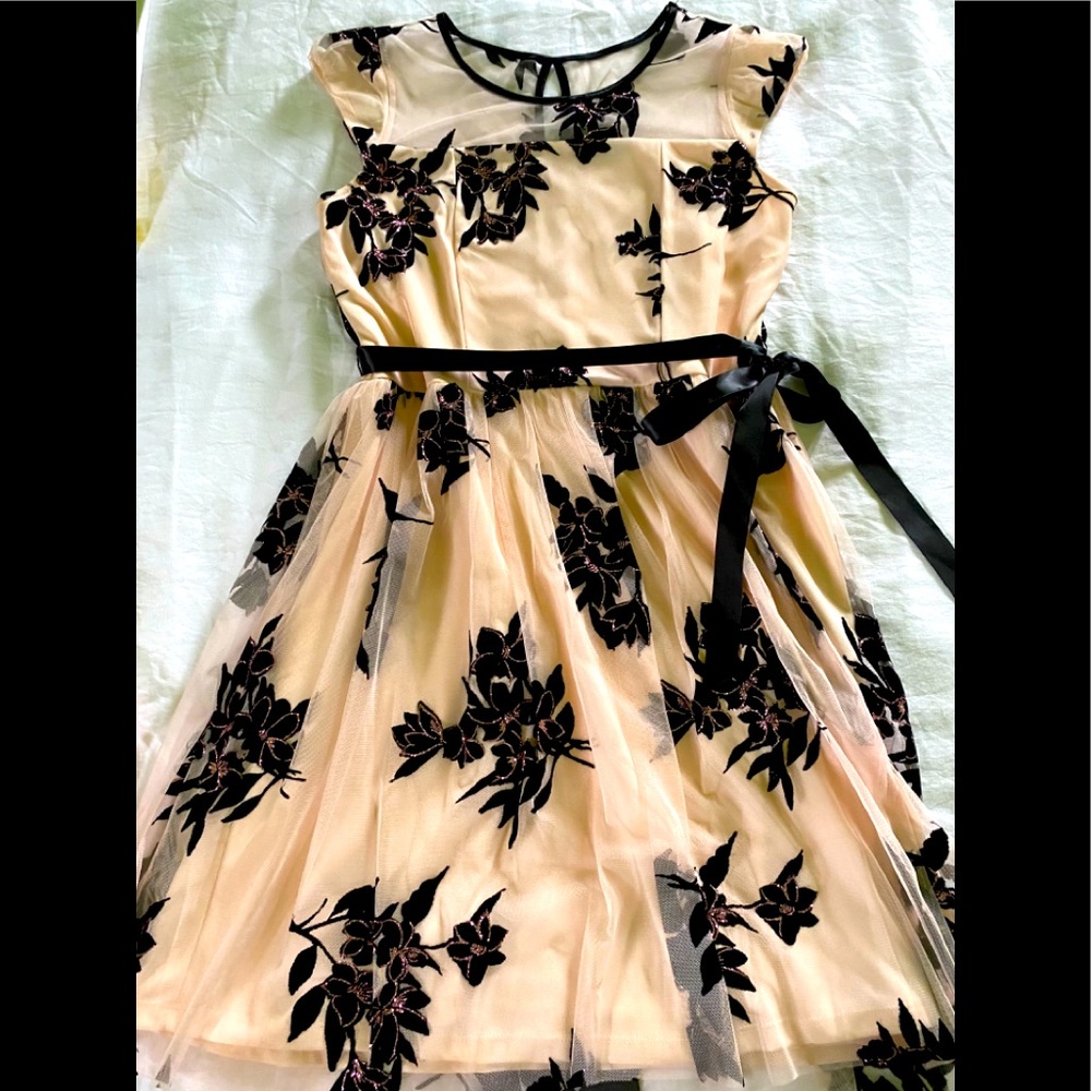 Justice sheer peach dress